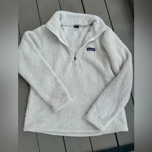 Patagonia White Fleece Pullover Quarter Zip - Picture 2 of 4